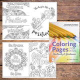 Coloring pages: positivity and resilience quotes for kids | Kids Yoga Stories