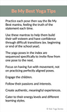 Be My Best yoga tips card | Kids Yoga Stories