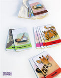 Sample pages or images for good night animal world yoga cards