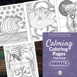 Calming Coloring Pages for Kids: animals | Kids Yoga Stories