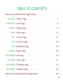 Monthly Kids Yoga Themes Pack