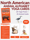 North American Animals Alphabet Yoga Cards for Kids