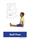 Sample pages or images for people yoga cards for kids