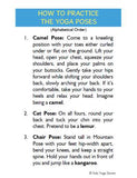 Sample pages or images for zoo animals yoga cards for kids