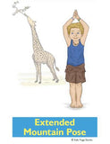 Sample pages or images for zoo animals yoga cards for kids
