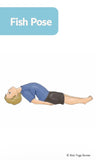 Illustration of a person in Fish Pose with a blue label above on a white background
Backbend Yoga Cards for Kids | Kids Yoga Stories 