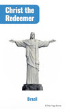 Statue of Christ the Redeemer with 'Christ the Redeemer' text and 'Brazil' label on a white background