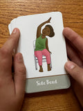 Side bend on a chair - chair yoga poses cards for kids | Kids Yoga Stories