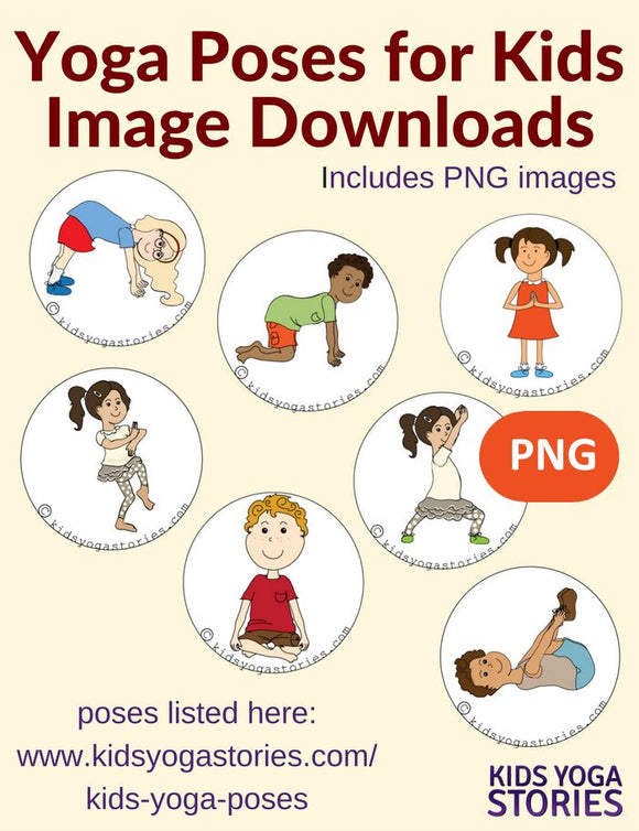Front cover page or cover image for 58 yoga poses for kids Images