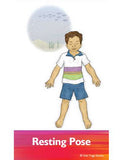 Sample pages or images for feelings yoga cards for kids