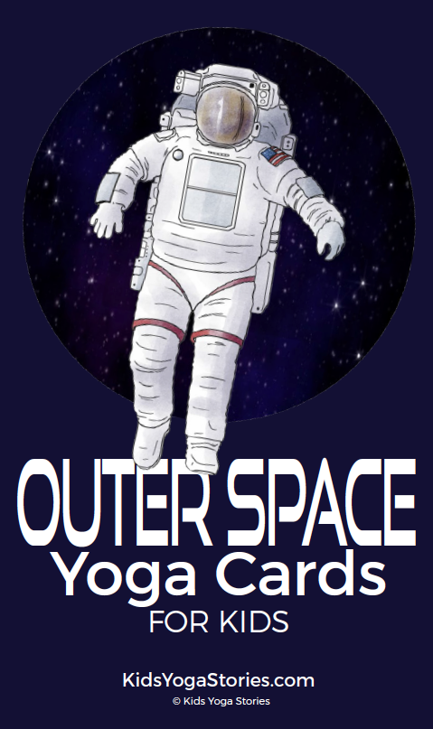 Yoga cards for kids outer space