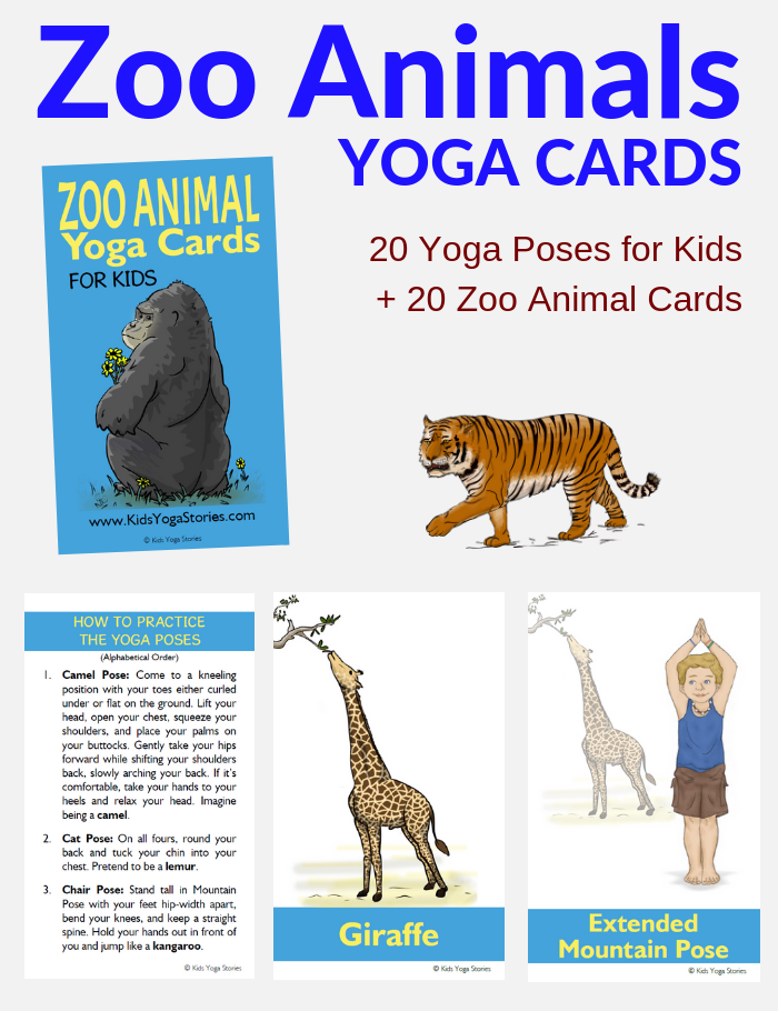 Zoo Animals Yoga Cards for Kids – Kids Yoga Stories